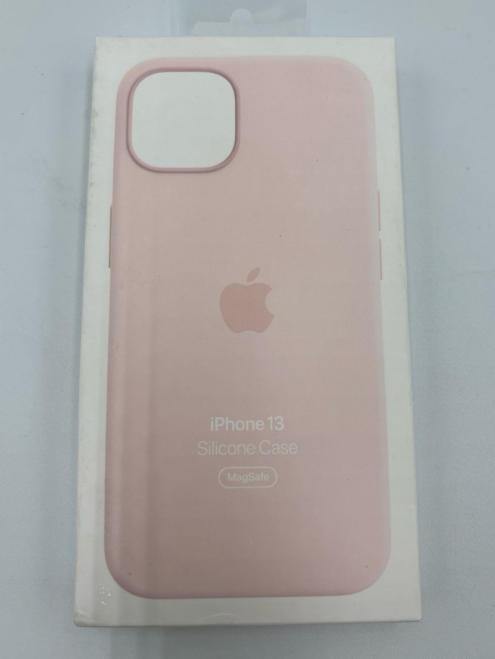 Genuine Apple iPhone 13 Silicone Case with MagSafe – Chalk Pink (Light Pink)